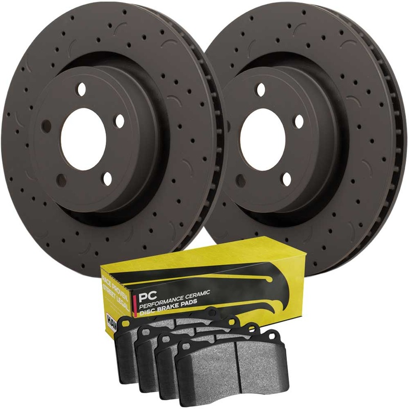Hawk Talon Brake Rotor and Pad Kit – Drilled & Slotted – Ceramic – Front