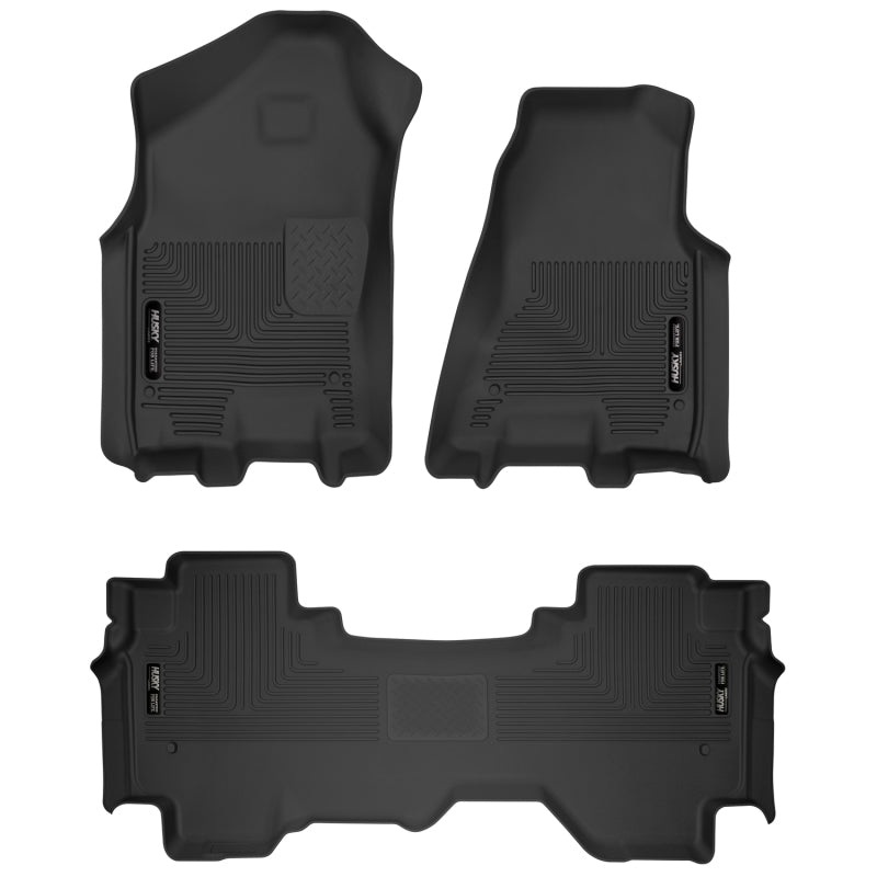 Husky Liners 19-24 Dodge Ram 1500 X-Act Front + 2nd Seat Floor Liner Set – Black