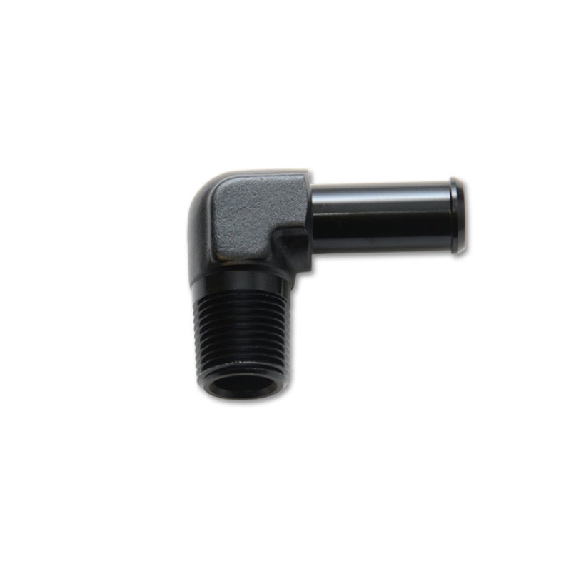 Vibrant 1/2 NPT to 5/8in Barb Straight Fitting 90 Deg Adapter – Aluminum