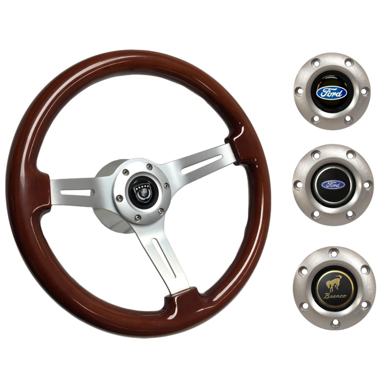 1975-77 Ford Bronco Steering Wheel Kit | Mahogany Wood | ST3027S