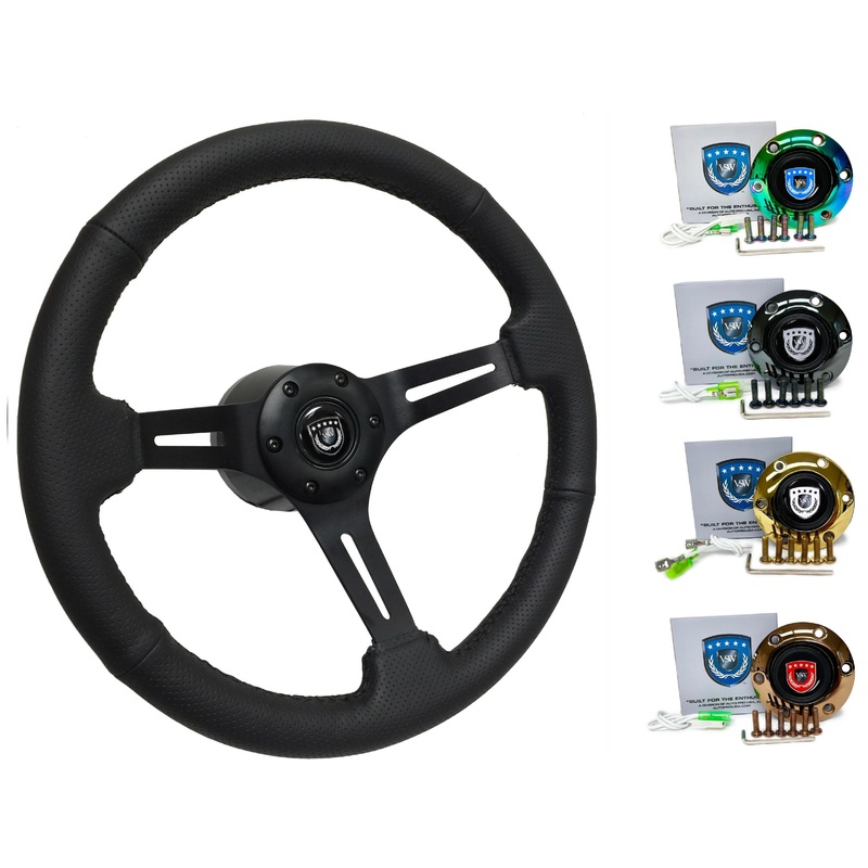2012+ Subaru BRZ Steering Wheel Kit | Perforated Black Leather | ST3586BLK