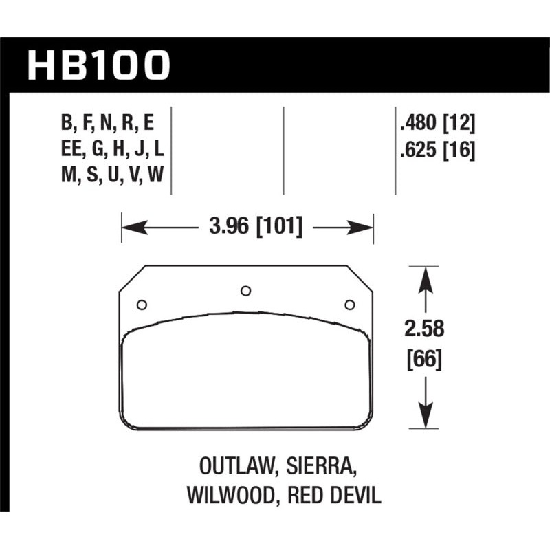 Hawk Wilwood Dynalite Caliper HPS Street Brake Pads