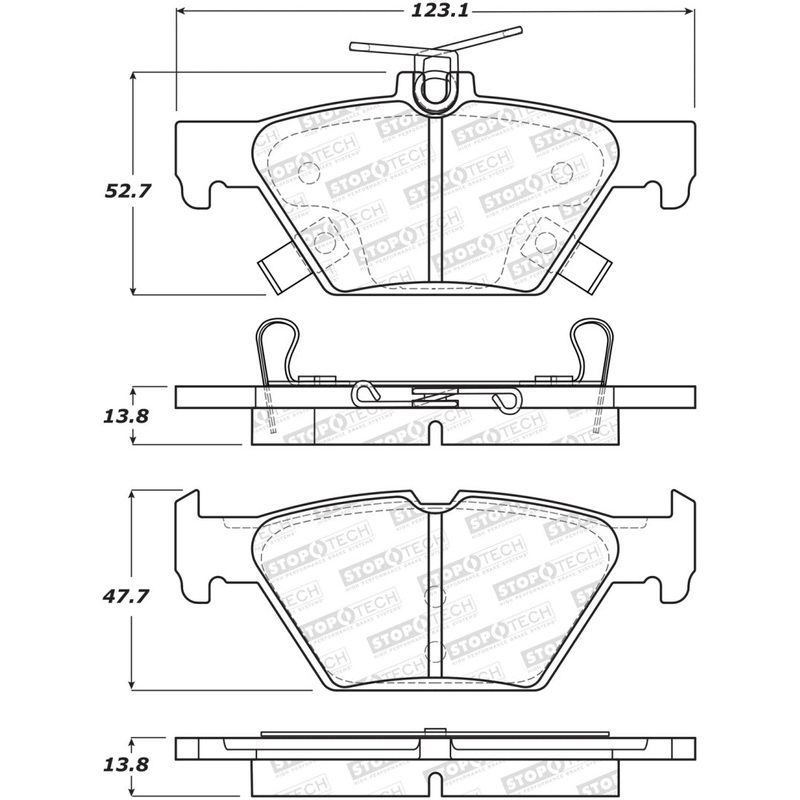 StopTech 16-21 WRX Street Brake Pads – Rear
