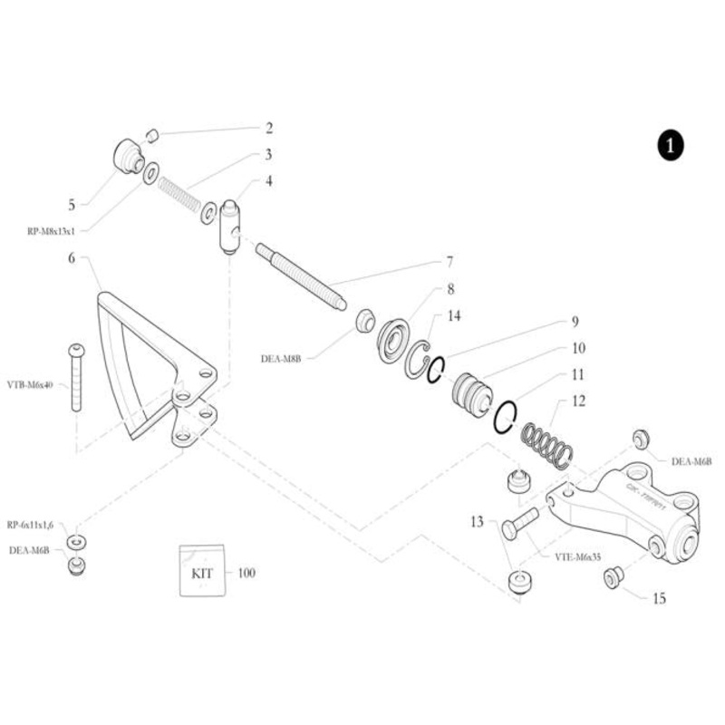 15. 40.4270.00 Birel Master Cylinder Plug M10x1