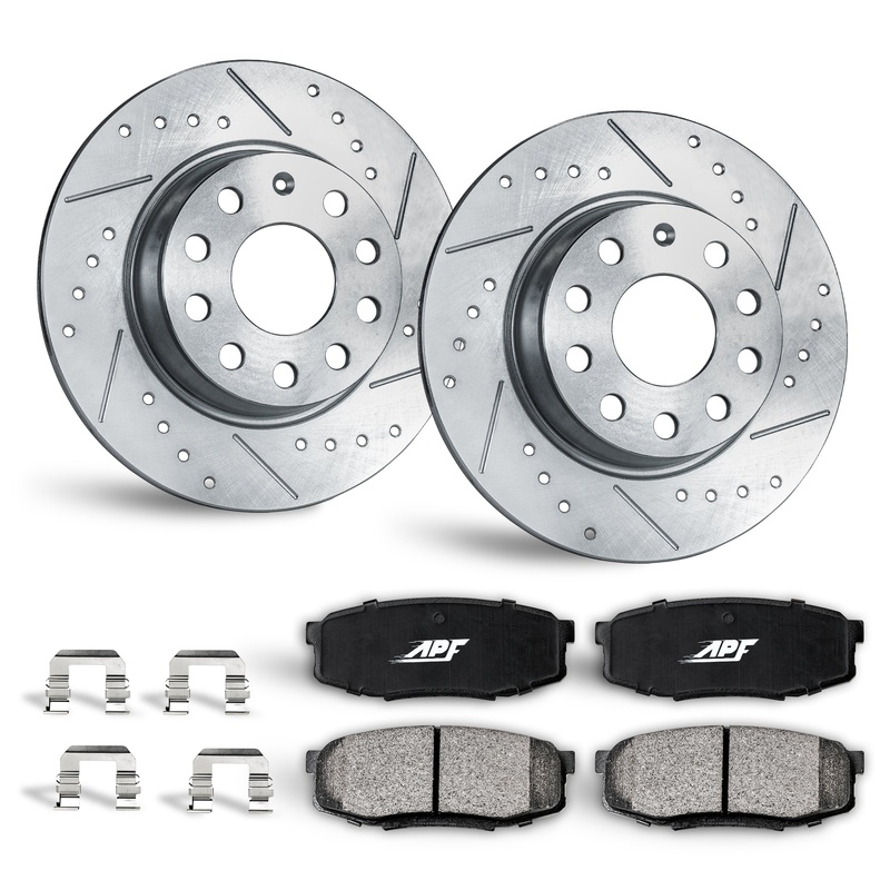 APF Rear Brake Kit Rotors and Pads for Volkswagen Beetle 2012-2012