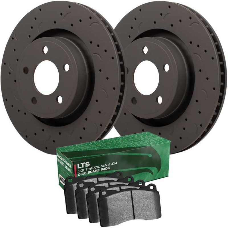 Hawk Talon Brake Rotor and Pad Kit – Drilled & Slotted – LTS – Rear