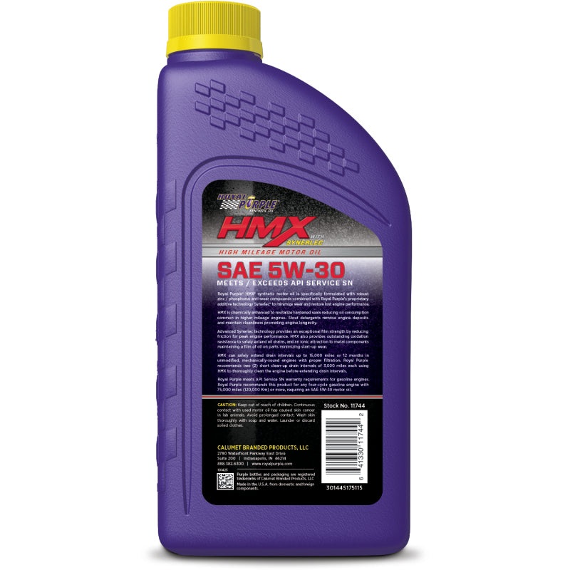 Royal Purple HMX Premium Synthetic High Mileage 5W-30 Motor Oil – 1 Quart