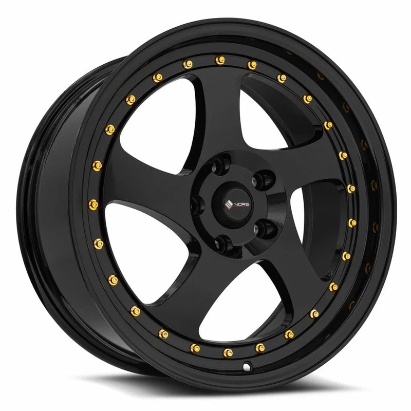 VORS VR2 15″ 4×108 All Black Gold Rivet