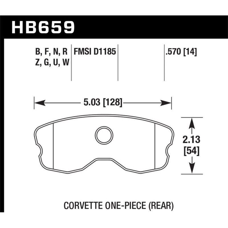 Hawk 06-10 Chevy Corvette (Improved Pad Design) Rear HPS Sreet Brake Pads