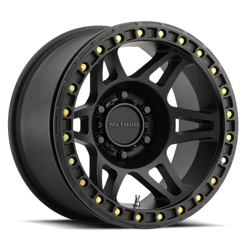 Method Race Wheels MR106 Beadlock 17″ 6×139.7 Matte Black w/ Zinc Hardware Kit