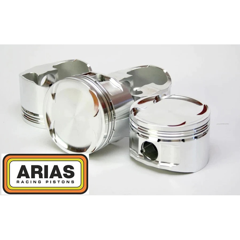 Arias Pistons Nissan 2.0L SR20Det 4V Bore 3.4055 CH 1.260 Stroke 86 Rod 5.366 CR 9 Dish Head 46.5