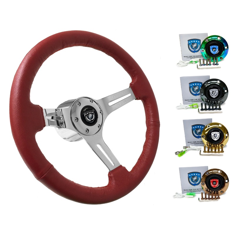1993-06 Nissan Altima Steering Wheel Kit | Red Leather | ST3012RED