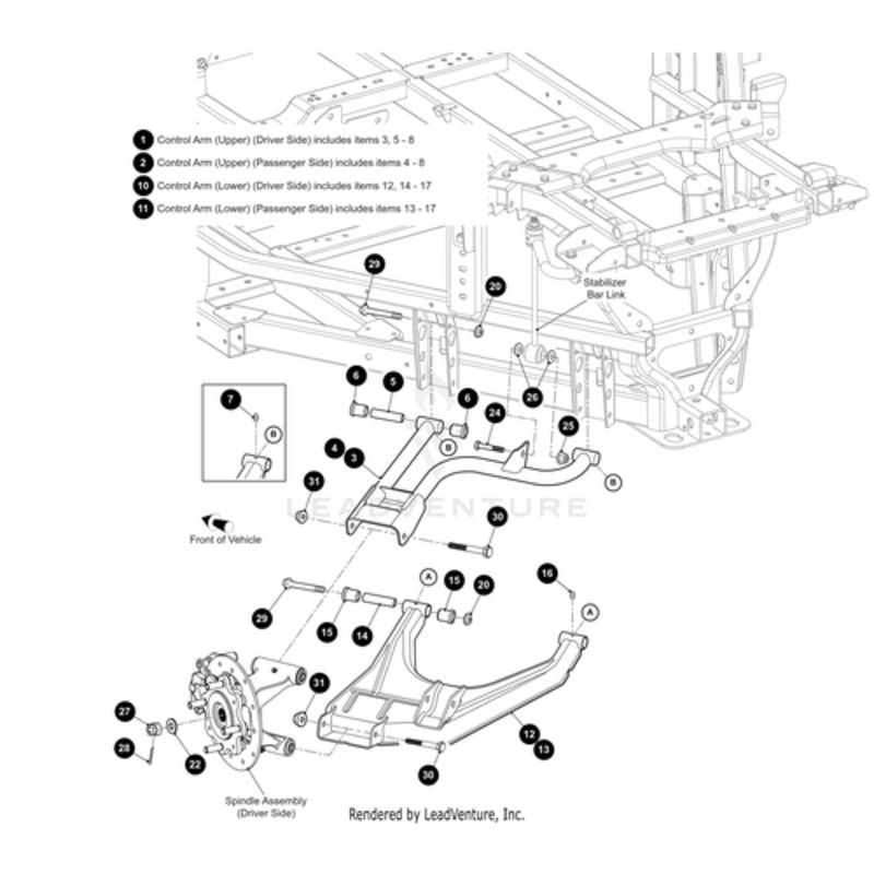 A-Arm – Rear Lower Left Met Orange- (Includes Items 12 14 – 17) (For Havoc Models Only) by Arctic Cat