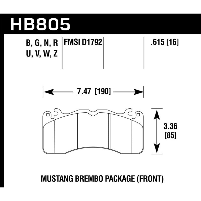 Hawk 15-17 Ford Mustang Brembo Package DTC-30 Front Brake Pads