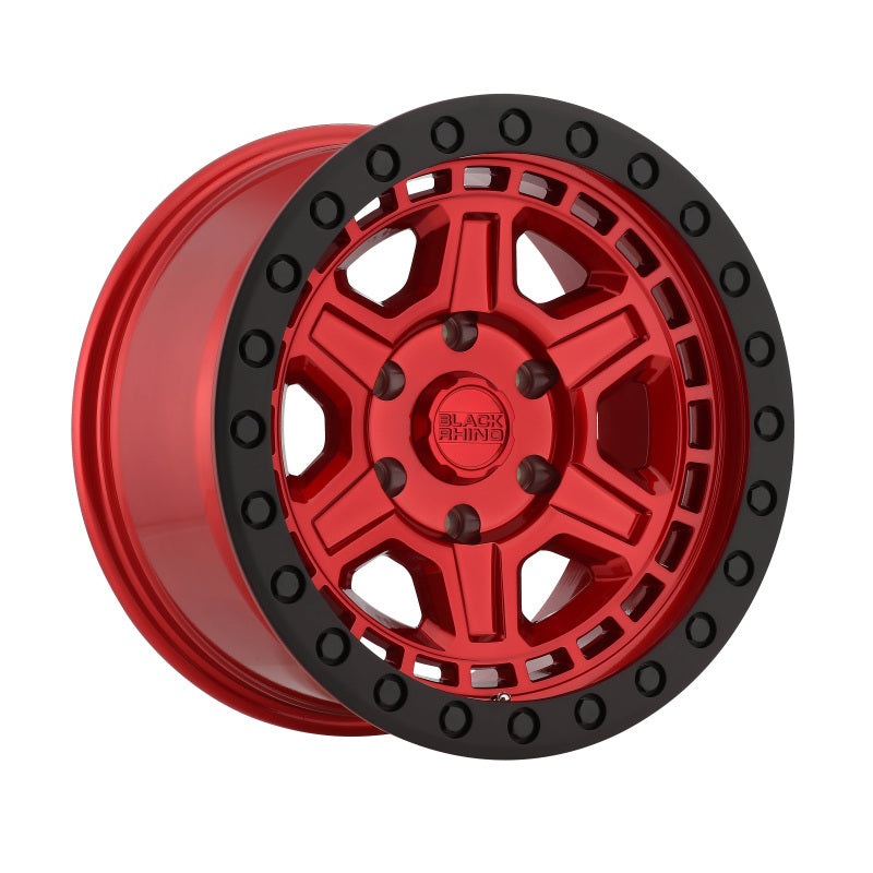 20×9.5 Black Rhino Reno 5×127 ET00 CB 71.6 Candy Red w/Black Lip Edge & Black Bolts Wheel