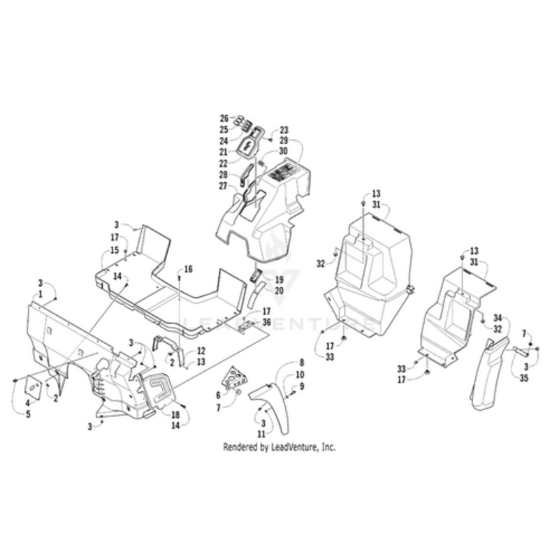 Rear Fender – Lower – Right Green by Arctic Cat