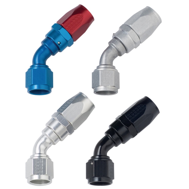Fragola -10AN x 45 Degree Power Flow Hose End – Black