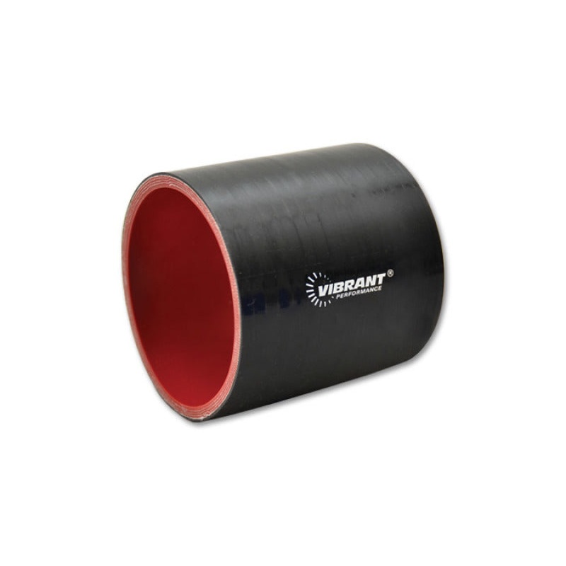 Vibrant 4 Ply Reinforced Silicone Straight Hose Coupling – 2.5in I.D. x 3in long (BLACK)