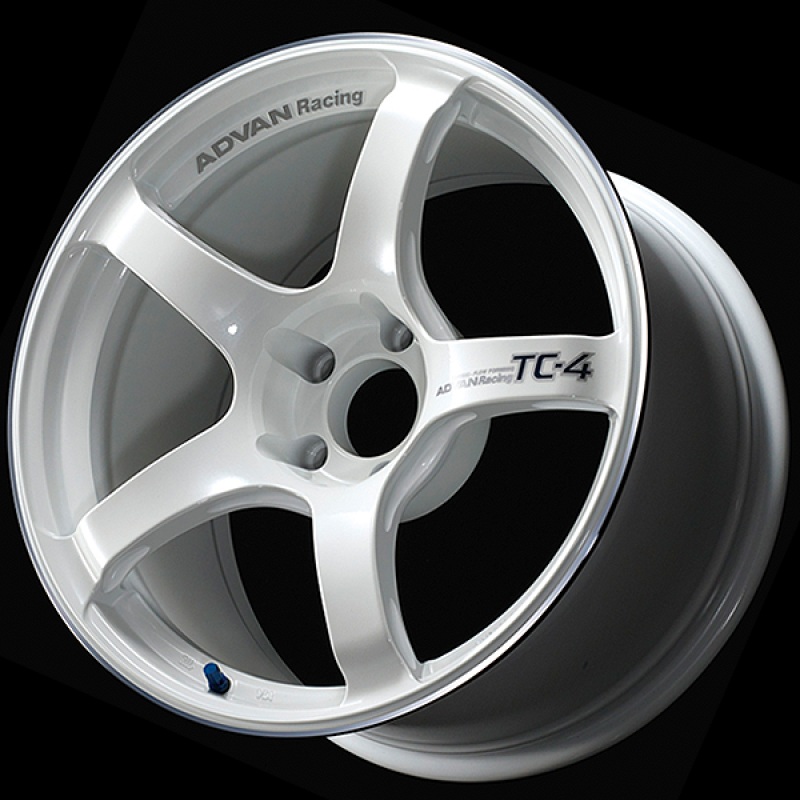 Advan TC4 17×8 +35 5-100 Racing White Metallic & Ring Wheel