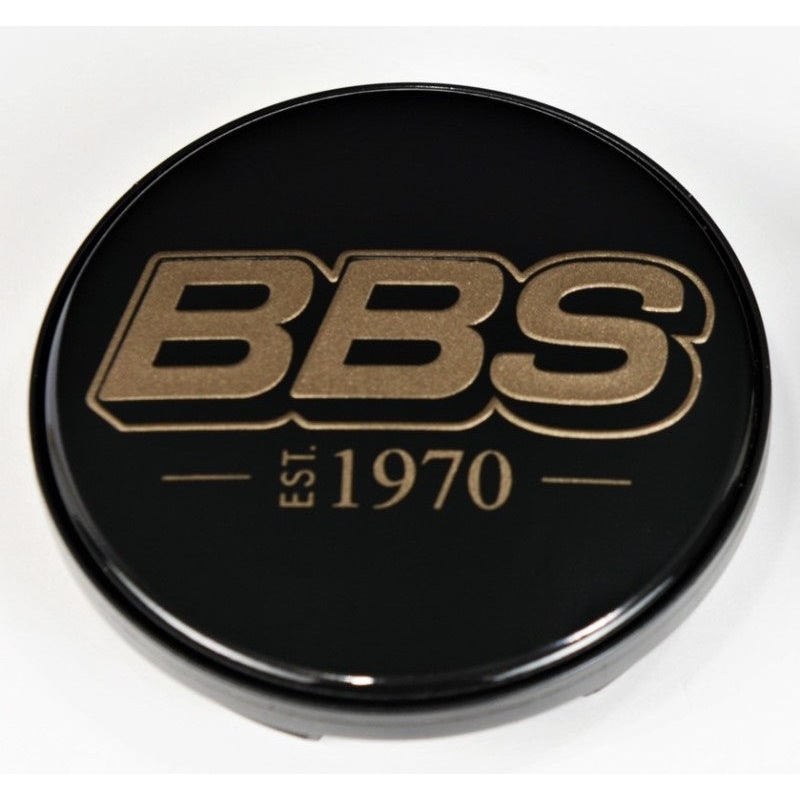 BBS Center Cap 70.6mm Black/Gold Est. 1970 Anniversary w/BBS Logo | 4-Tab | 10.02.5038