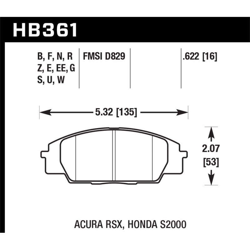 Hawk 06+ Civic Si Performance Ceramic Street Front Brake Pads
