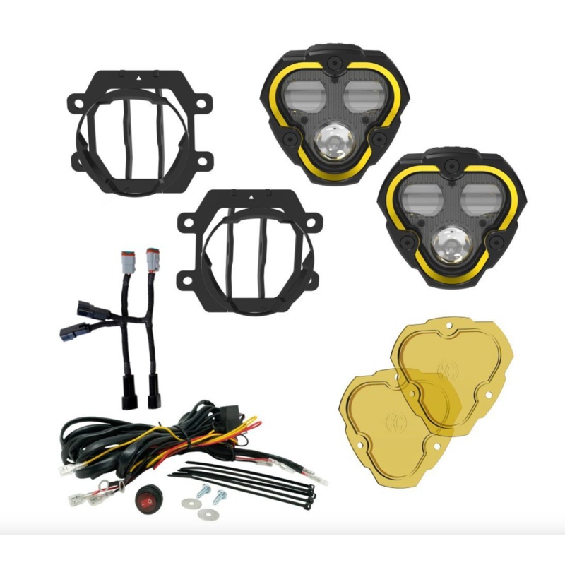 KC HiLiTES FLEX ERA 3 Dual Mode SAE Fog Lights – 2-Light Master Kit – Jeep JK/JL/JT Steel Bumpers