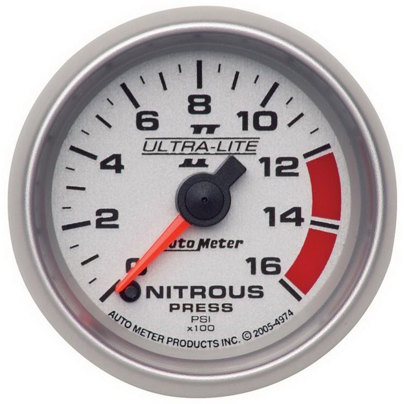Autometer Ultra-Lite II 2 1/16in FSE 0 – 1600 PSI Nitrous Pressure Gauge