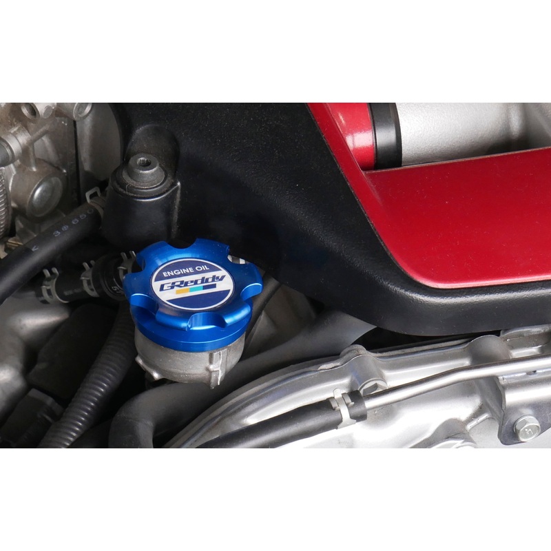 GReddy Type-B Oil Filler Cap D-Special – Blue | Multiple Mitsubishi Fitments (13901508)