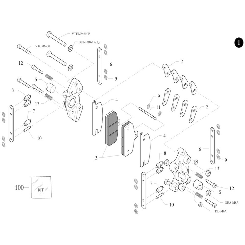 10. 20.1447.06 Birel Pin for Master Cylinder Rod M5x25