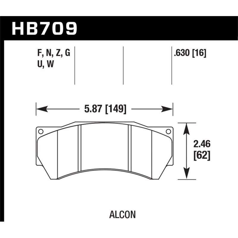 Hawk Performance Alcon Mono 6, Model 4497 HPS Street Brake Pads