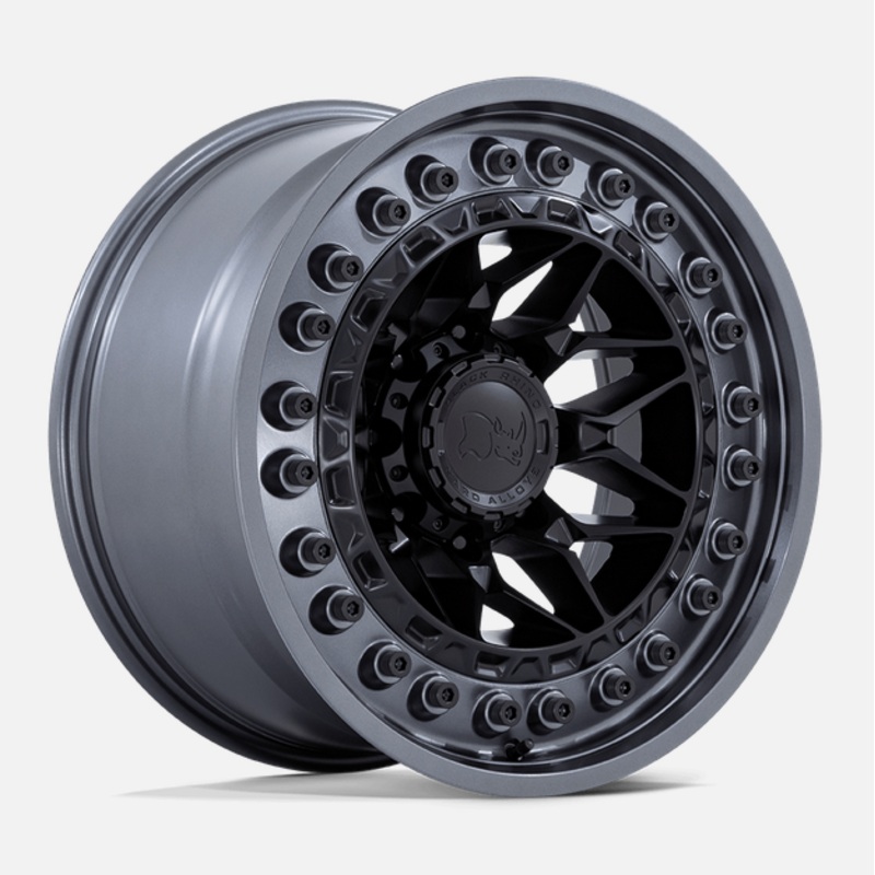 17×9.0 Black Rhino Alpha Matte Black w/Gunmetal Lip