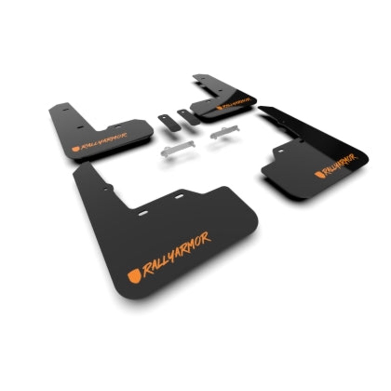 Rally Armor [22-25 WRX] Black UR Altered Font Mud Flap Orange Logo | MOQ 200 PCS | MF92-UR-BLK/OR-X