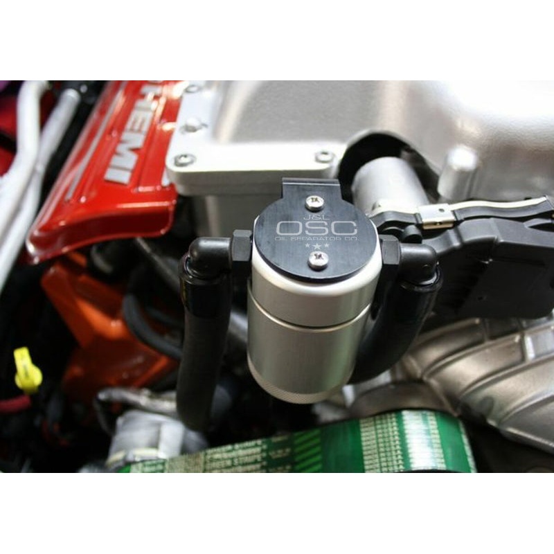 J&L 15-25 Dodge Hellcat/Demon 6.2L Hemi Passenger Side Oil Separator 3.0 – Clear Anodized