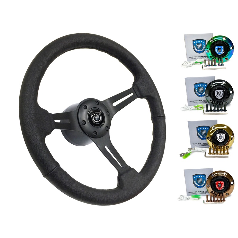 1985-88 BMW 528e Steering Wheel Kit | Black Leather | ST3060BLK