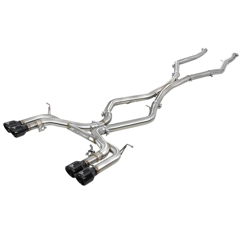 aFe MACH Force-Xp 3.5in. 304 SS C/B Exhaust w/o Muffler BMW X5 M (F85) / X6 M (F86) 15-19 V8-4.4L (tt) S63 – Black Tip