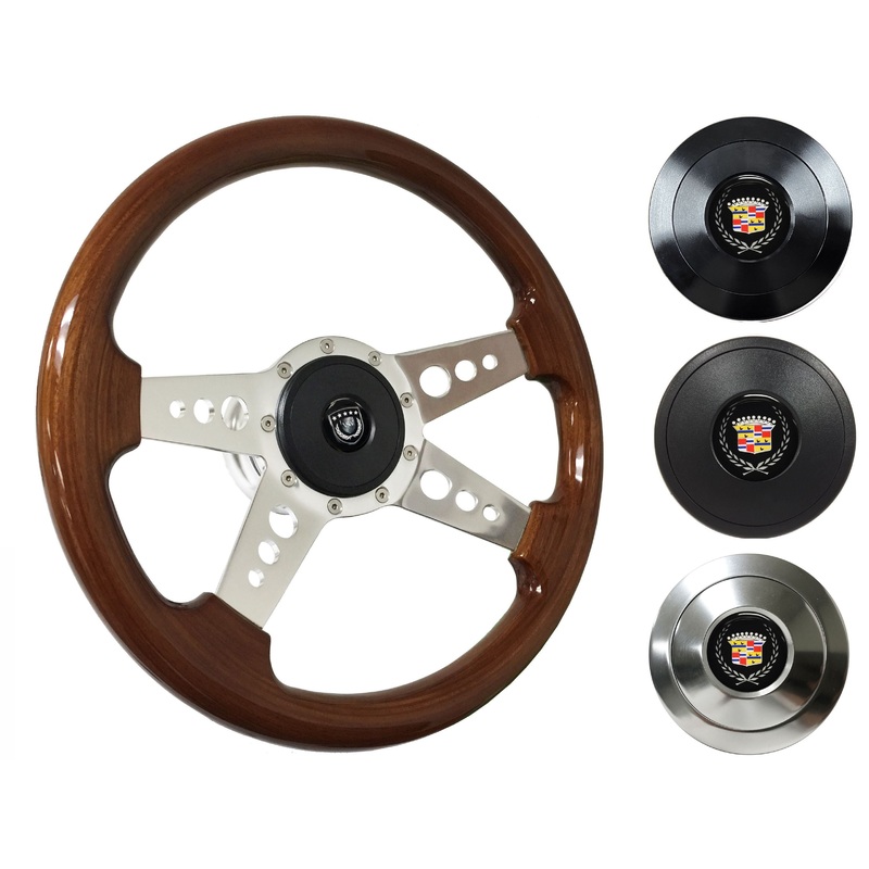 1969-89 Cadillac Telescopic Steering Wheel Kit | Mahogany Wood | ST3082
