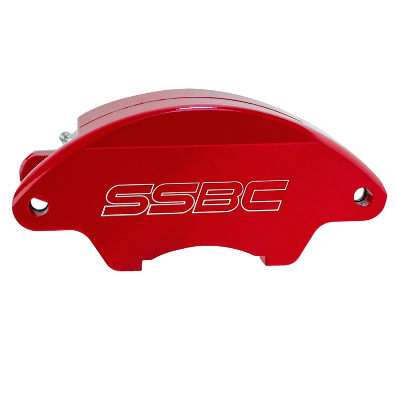American Made Super Twin 2-Piston Front Caliper Assembly. Red CPA-22163-SR