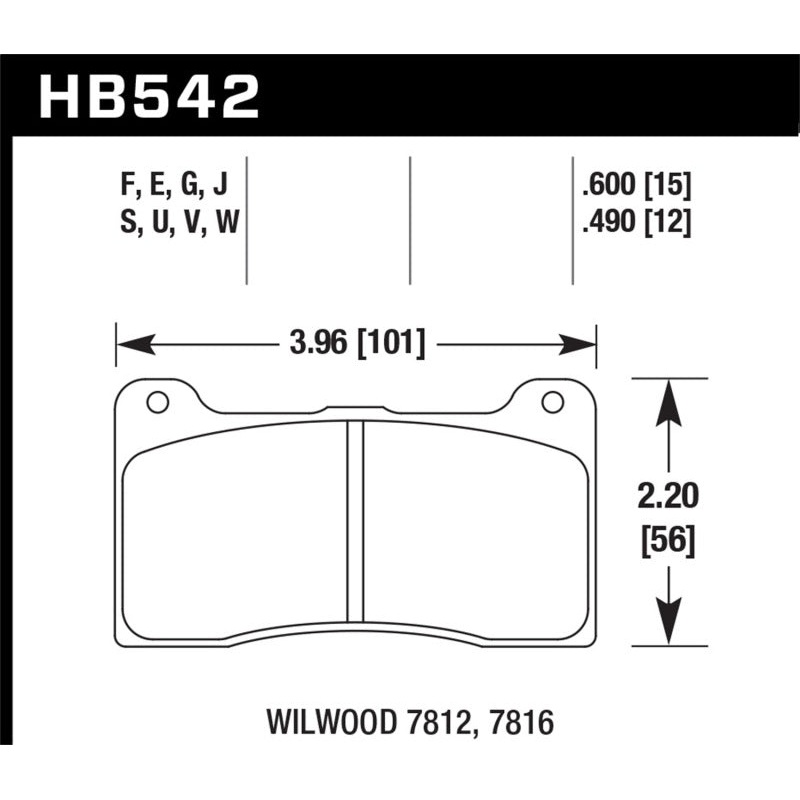 Hawk Wilwood 15mm DTC-30 Race Brake Pads