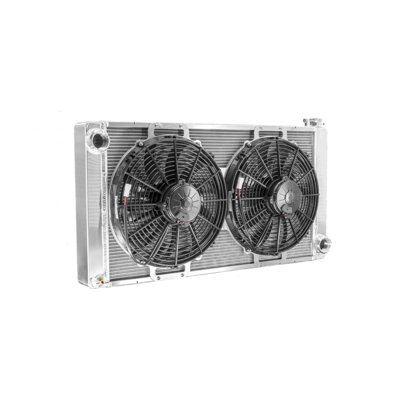 PWR – 55mm Universal Performance Radiator Module (PWR Open 33 x 17) W/ 13 SPAL Fan, -20 AN Port Inlet & Low Outlet