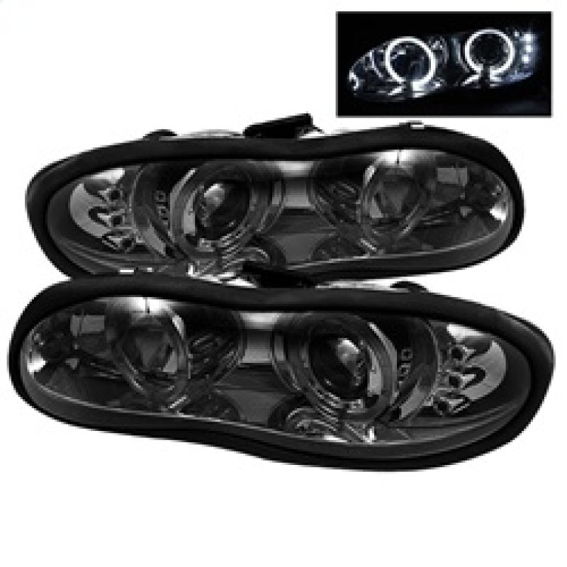 Spyder Chevy Camaro 98-02 Projector Headlights LED Halo LED Smke – Low H1 PRO-YD-CCAM98-HL-SM