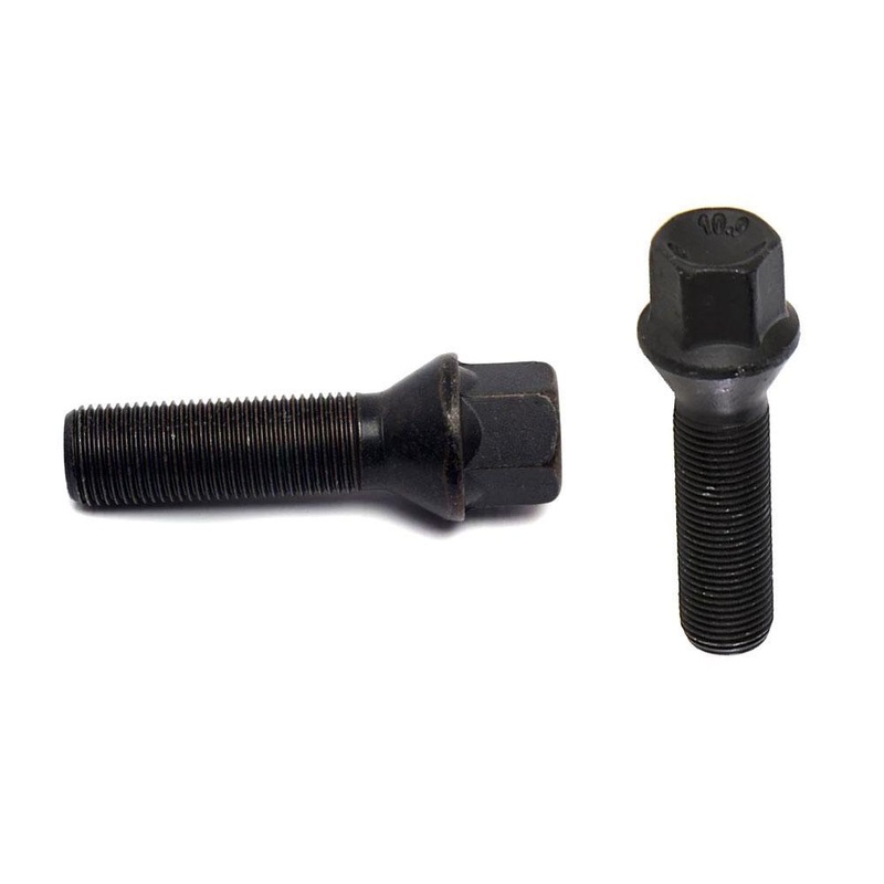 H&R Wheel Bolt – 14 X 1.25 Thread / 43mm Length / 60-deg. Tapered Head 17mm / Black (14254301SW)