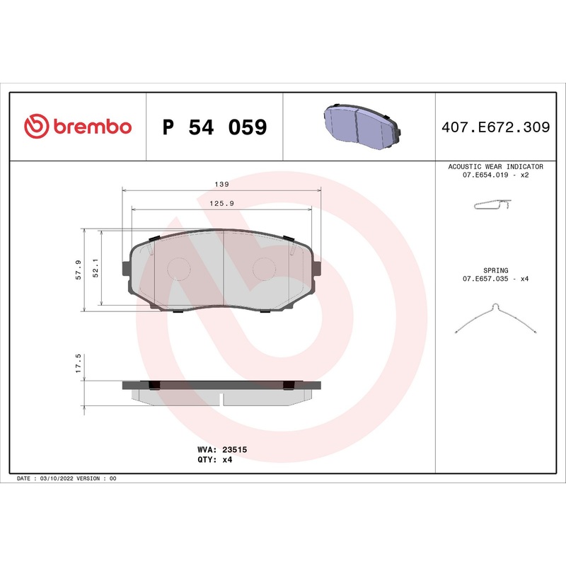 PRIME Low-Met Front Disc Brake Pad Set – P54059
