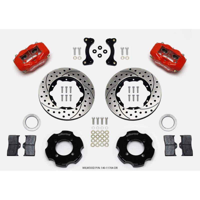 Wilwood Forged Dynalite Front Hat Kit 11.00in Drilled Red 1995-2005 Miata