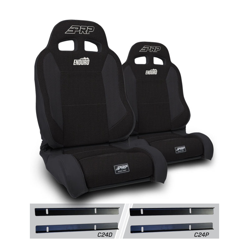 PRP 03-06 Jeep Wrangler TJ Enduro Elite Suspension Seat – Trek Edition – Black (Pair)