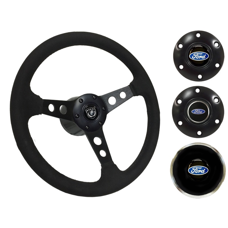 1970-76 Ford Torino Steering Wheel Kit | Black Ultralux Suede | ST3583BLK