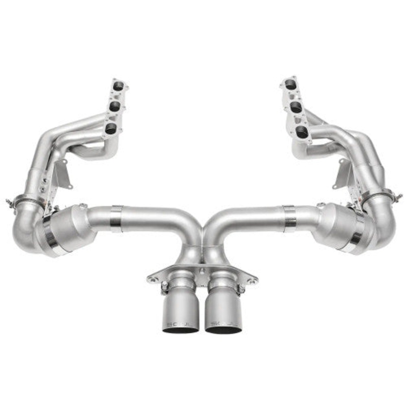 SOUL 2022 Porsche 992 GT3 Catted Exhaust System – 4in Straight Cut Sig. Satin Tips