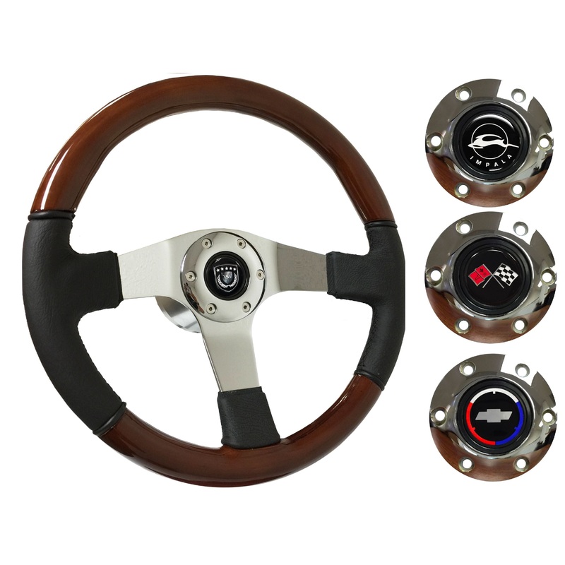 1969-85 Impala Steering Wheel Kit | Mahogany Wood – Leather | ST3019