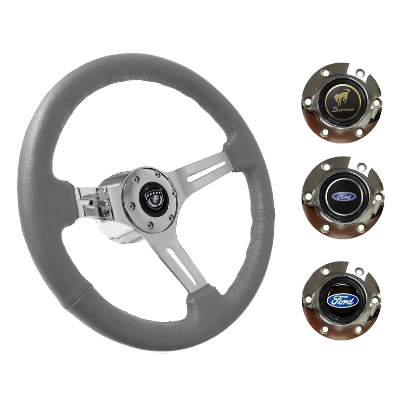 1978-91 Ford Bronco Steering Wheel Kit | Grey Leather | ST3012GRY