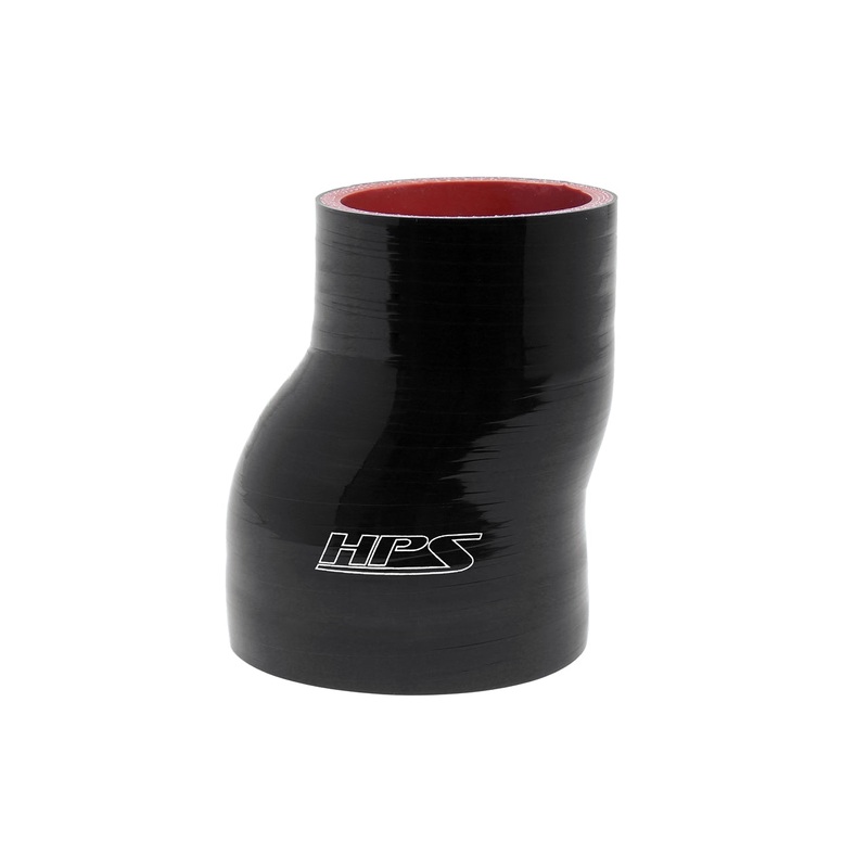 HPS 3″ – 4″ 4-ply Reinforced Silicone Offset Coupler Hose | Universal (HTSOR-300-400-L4-BLK)