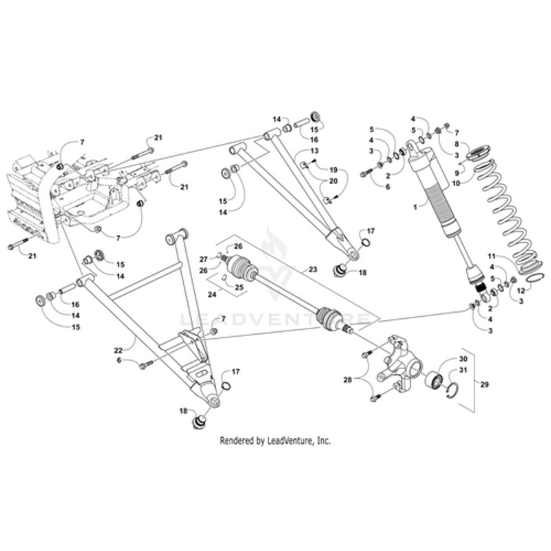 A-Arm – Front Lower Right Black (Inc. 14-18) by Arctic Cat